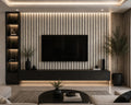 Acoustic Slat Wall Panels - Silver Walnut (2400x600mm, 44mm Wide Slat)