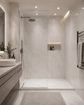 Light Grey Marble Gloss Shower Wall Panel | 2.4m x 1m | 10mm PVC Tongue & Groove