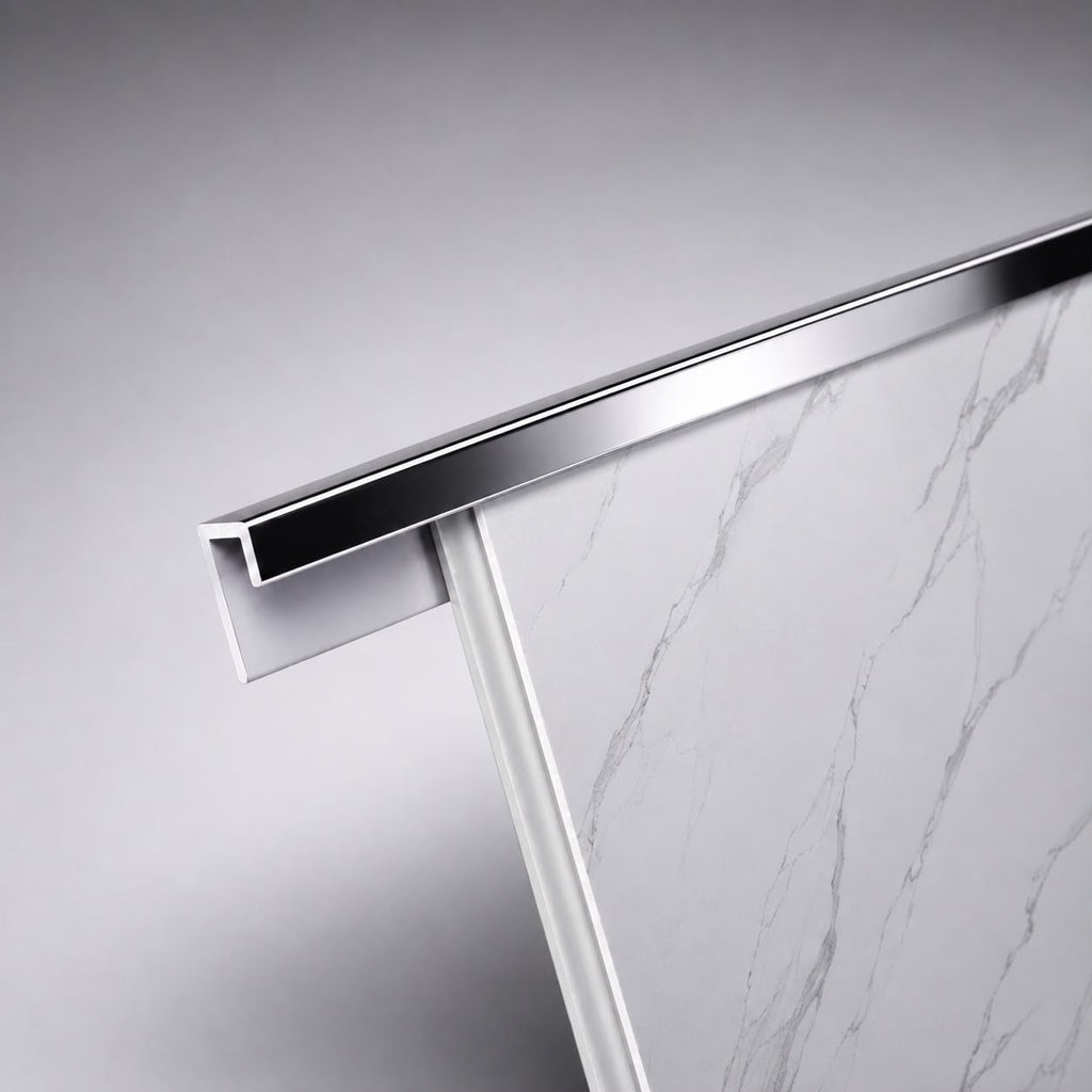 10mm Silver End Cap Trim for Shower and Wall Panels - 2.4m PVC