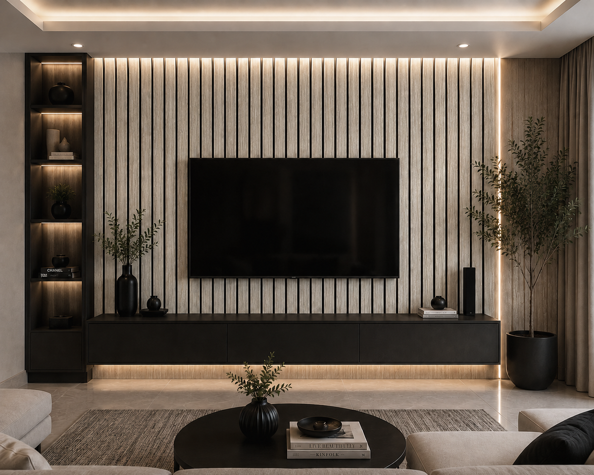 Swiss Oak acoustic slat wall panel — close-up of authentic warm oak wood grain